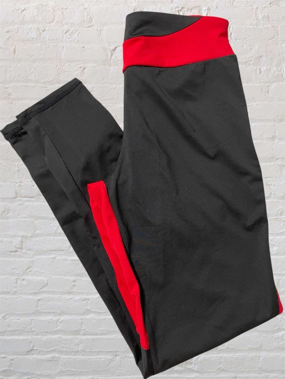 Girls Black & Red Athletic Leggings